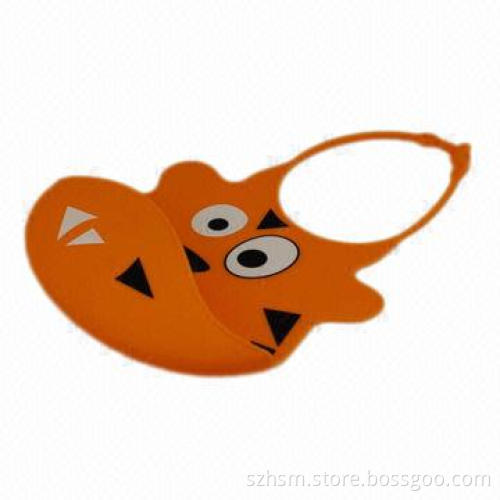 Funny cartoon silicone water-resistant baby bibs, SGS certified